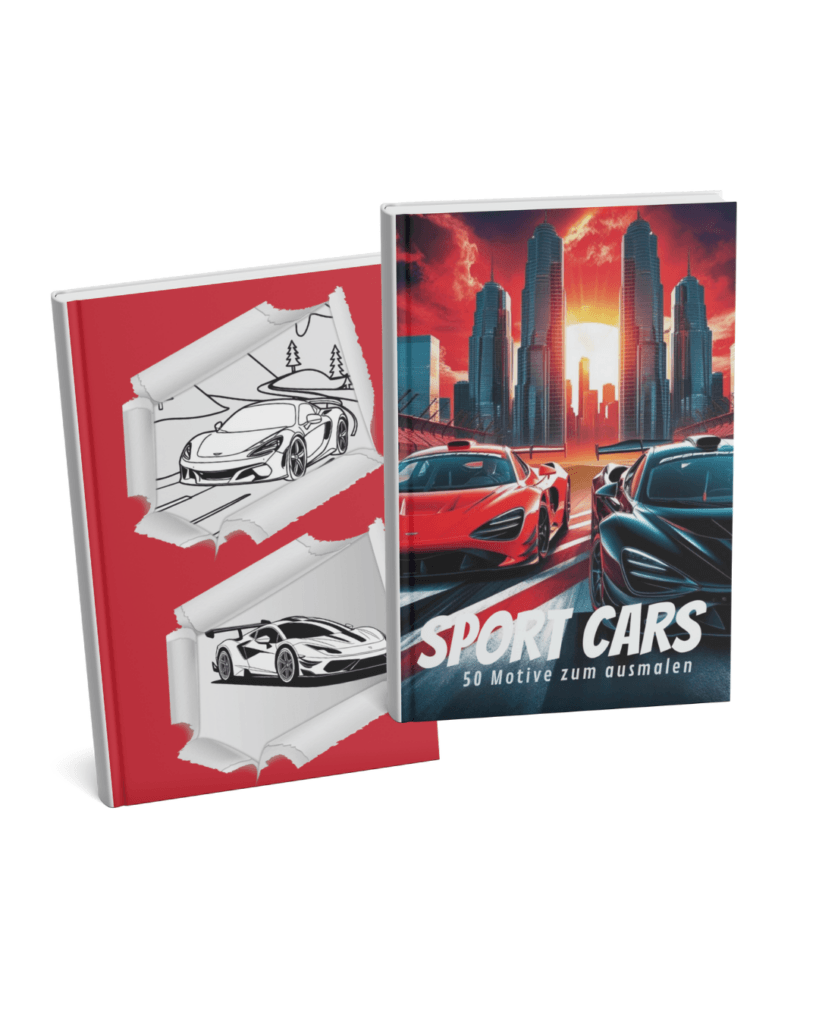 Malbuch für Sportwagen mit Motiven