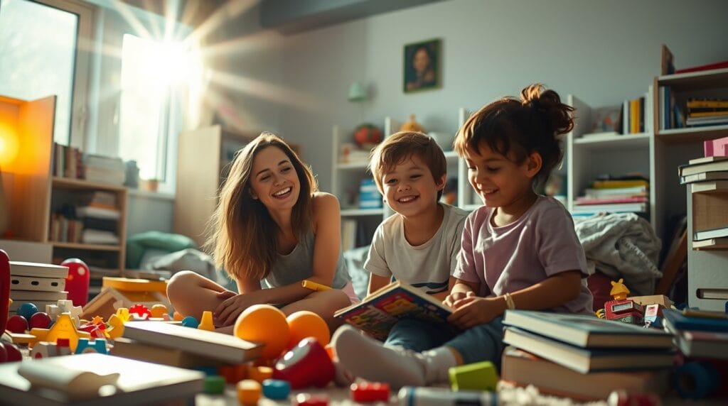 Eltern und Kinder malen Bilder Mutter und zwei Kinder mallen bilder