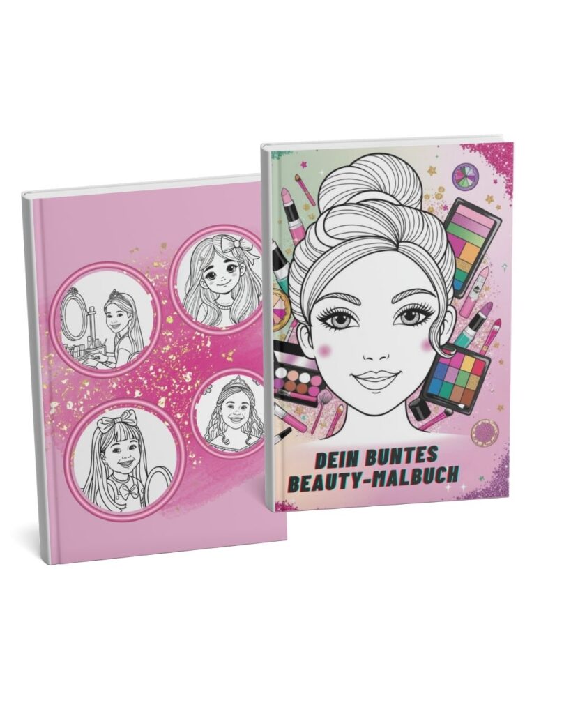 Beauty-Malbuch für Mädchen mit Schminkvorlagen