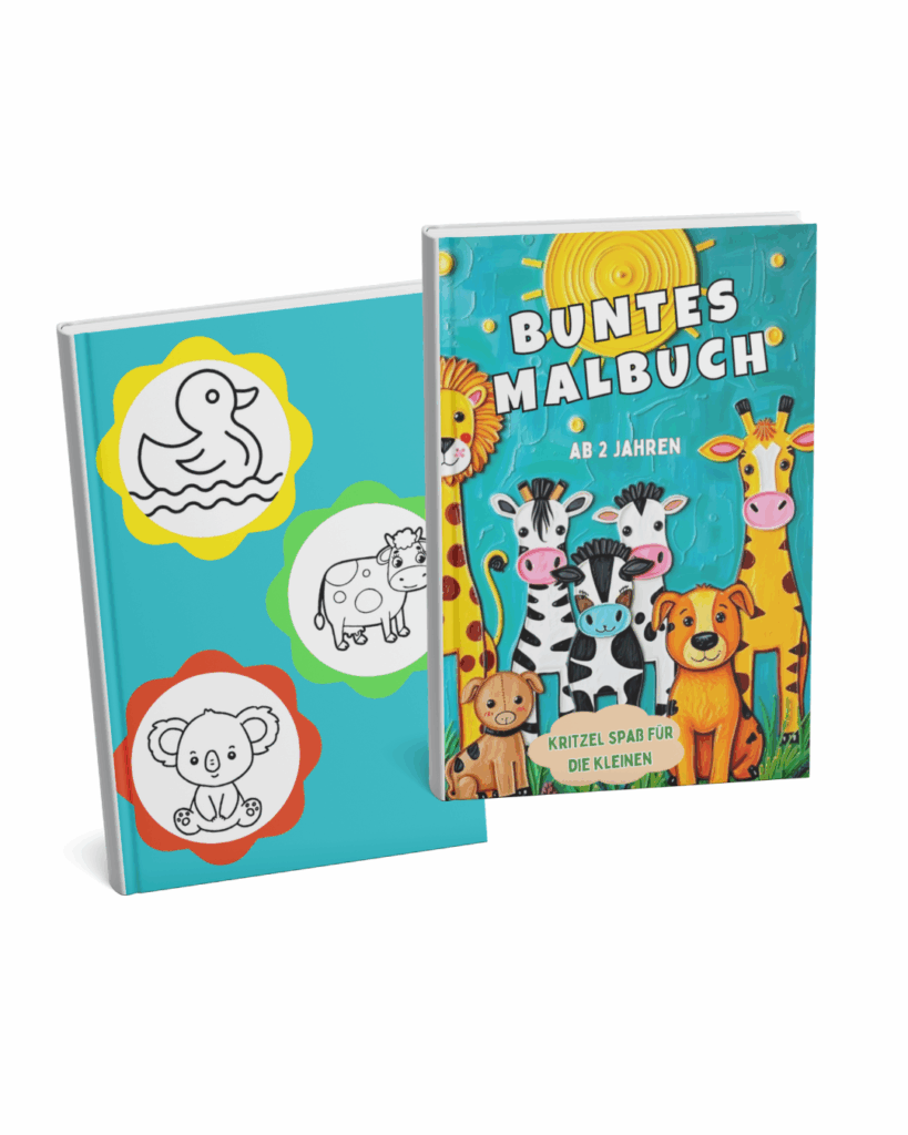 Fünf Kinder-Malbücher mit saisonalen & tierischen Motiven, darunter das bunte Malbuch ab 2 Jahren, ein Winterbuch und Oster-Motive