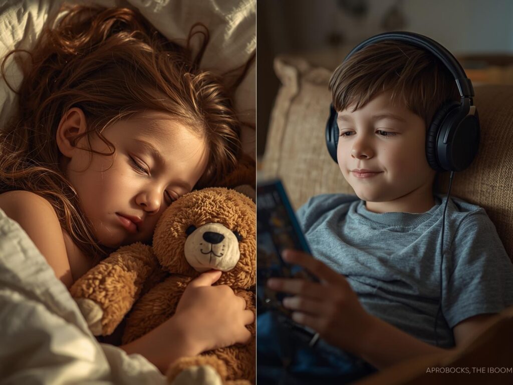 Schlafendes Kind und entspannter Bruder.