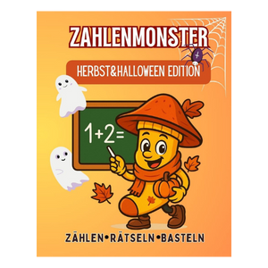 Zahlenmonster PDF zum Ausdrucken mit Zahlen Rätseln und Bastelseiten