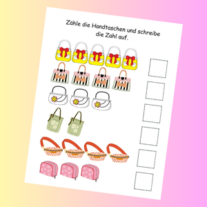 Socke Sofia Schreibübung und Zahlenübung als PDF