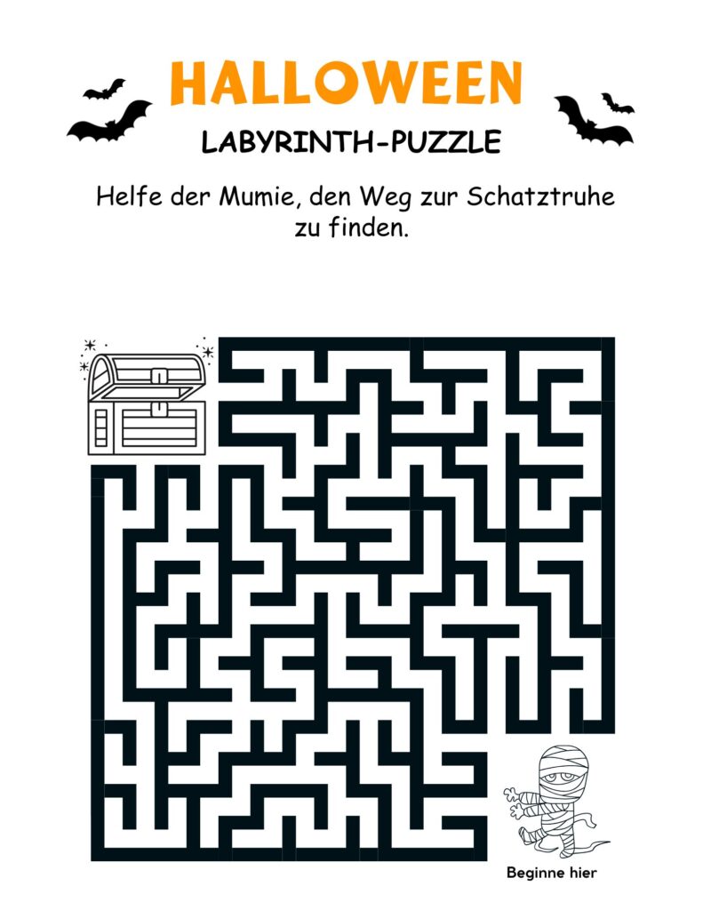 Zahlenmonster Labyrinth Arbeitsblatt zum Ausdrucken